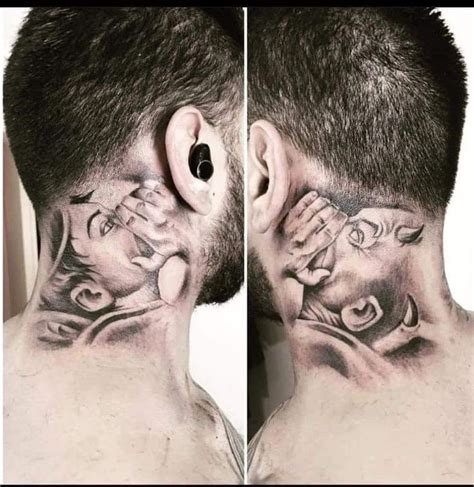 angel whispering in ear neck tattoo|Angel Whispering In Ear Tattoo: Meaning, Designs & Symbolism